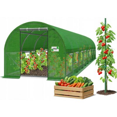 Garden Line ZÁHRADNÍ FÓLIOVÝ TUNEL 8-SEGMENTOVÝ 8 x 4 x 2 M ZELENÝ *3903 – Zboží Mobilmania