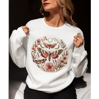 Můry botanická mikina mikina bílá – Zboží Dáma