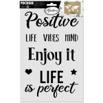 Aladine Šablona 20x30 cm Nápisy Positive life – Zboží Mobilmania