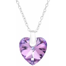 Bangles srdce crystal purple stříbro 2963