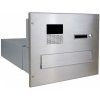 Poštovní schránka 1x poštovní schránka B-042 k zazdění do sloupku + čelní deska s 1x zvonkem a kamerou GOLMAR - digitální systém - NEREZ / šedá