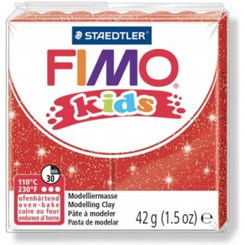 Fimo Staedtler kids červená se třpytkami 42 g