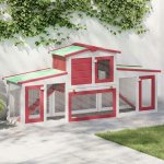 vidaXL králíkárna červená/bílá 204 x 45 x 85 cm dřevo – Sleviste.cz