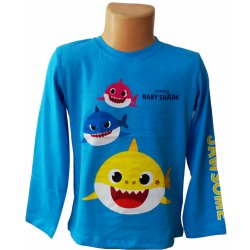 Eplusm chlapecké tričko Baby Shark dlouhý rukáv modré modrá
