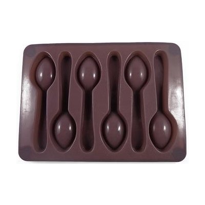 Forma silikonová na led/čokoládu,tvar lžička,šedo-hnědá