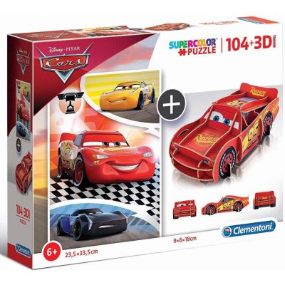 Clementoni Supercolors 3D model Cars 104 dílků – Sleviste.cz