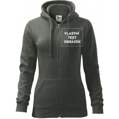 Malfini Trendy Zipper 411 dámská mikina s vlastním potiskem tmavě zelená – Hledejceny.cz