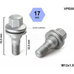Kolový šroub M12x1,5x32,5 plochá podložka, klíč 17 VPE05, výška 53,5 mm | Zboží Auto
