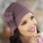 Krumlovanka dámská zimní čepice W-0008/890 fialová – Zboží Mobilmania