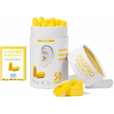 Haspro Multi špunty do uší žluté 50 párů