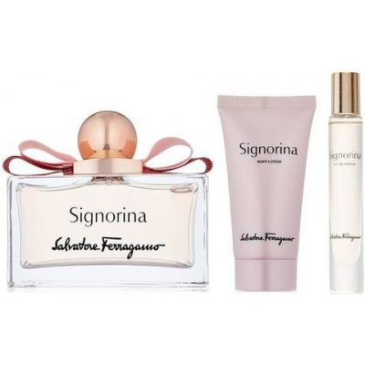 Salvatore Ferragamo Signorina IV. EDP 100 ml + EDP 10 ml + tělové mléko 50 ml dárková sada – Zboží Mobilmania