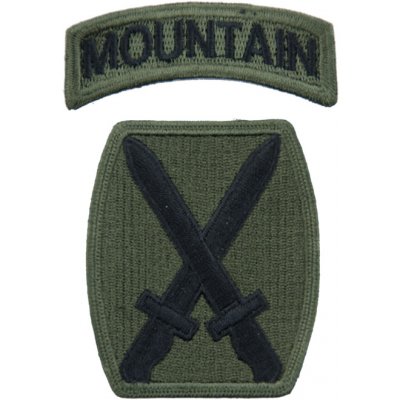 Nášivka: Divize pěší 10. - horská | olivová | černá – Zboží Dáma