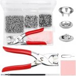 200dílná sada patentních knoflíků, kovové patentní knoflíky, nástroj na patentní knoflíky, sada – Zboží Mobilmania