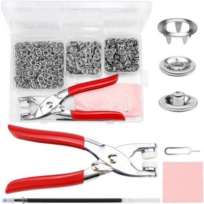 200dílná sada patentních knoflíků, kovové patentní knoflíky, nástroj na patentní knoflíky, sada – Zboží Mobilmania