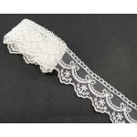 Vyšívaná krajka - smetanová - šířka 3,8 cm – Zboží Dáma