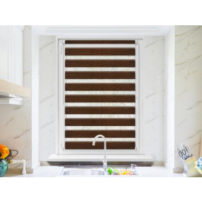 Fexi Roleta Den a noc, Nature mahagon, A 015 150 x 65 cm levá-bílá – Hledejceny.cz