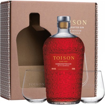 Toison Ruby Red 38% 0,7 l (dárkoe balení s 2 skleničkami) – Sleviste.cz