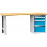 POLAK Dílenské stoly série F, šířka 2000, hloubka 700 nebo 800, výška 880 nebo 890 mm (6 modelů) [tmavě šedá RAL 7000, tmavě šedá RAL 7000, standardně dodávaná deska] – HobbyKompas.cz