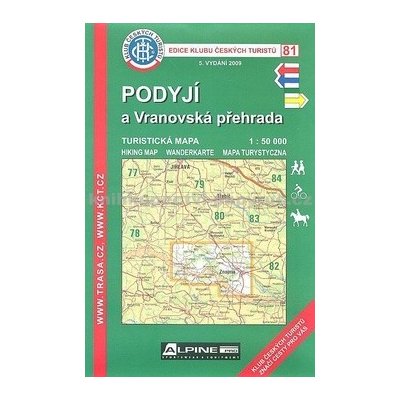 Podyjí Vranovská přehrada mapa 1:50 000 č. 81