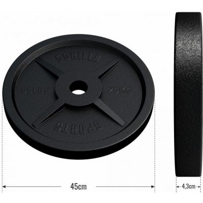 Gorilla Sports Zátěžová deska litina 50/51 mm 25 kg – Zboží Mobilmania