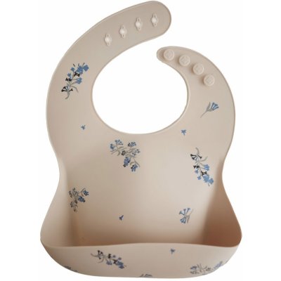 Mushie Silikonový bryndák Lilac Flowers – Zboží Dáma