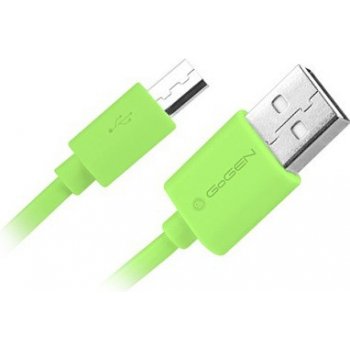 Gogen MICUSB100MM14 USB A/microUSB B, propojovací, 0,9m, zelený