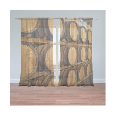 Sablio Záclony Dřevěné sudy: 2ks 150x250cm – Hledejceny.cz