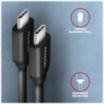 Axagon BUCM-CM10TB TWISTER USB-C USB-C, USB 2.0, 3A, ALU, tpe, 0,6m, černý – Zboží Živě