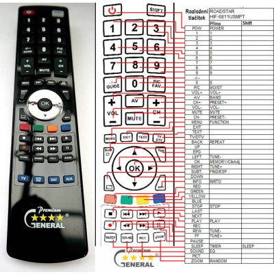 Dálkový ovladač General Roadstar HIF-6811USMPT