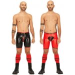 Gumové kraťasy Mister B Short Chaps Reversible černo červené S oboustranné latexové chapsy – Sleviste.cz