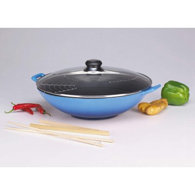 Eva litinový keramický wok blau příslušenství i na indu 36 cm – Zboží Mobilmania