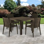 Avenberg Set zahradního nábytku 5-dílný Natura Hnědá – Zboží Dáma