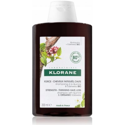 Klorane Quinine & Edelweiss Bio posilující šampon na vlasy 200 ml
