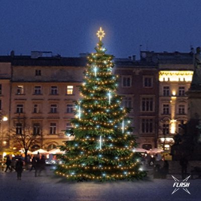 DECOLED LED světelná sada na vánoční stromy vysoké 9-11 m teplá bílá s Flash s padajícím sněhem – Hledejceny.cz