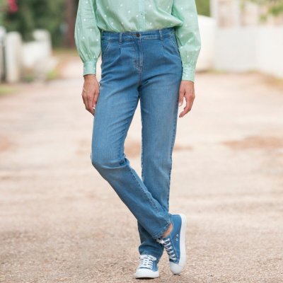Blancheporte Chino strečové džíny sepraná modrá – Zboží Mobilmania