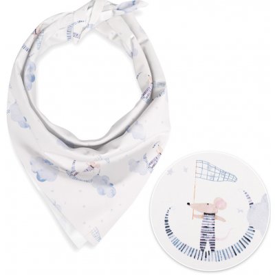 Biante dětský bavlněný šátek Sandra SA-579 Myšky mezi modrými obláčky – Sleviste.cz