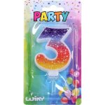 Wiky Párty svíčka číslo 60 Duha – Hledejceny.cz