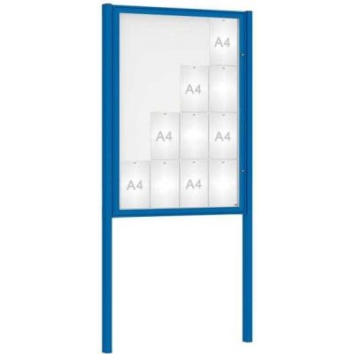 PROCITY Venkovní vitrína Classique, 16 x A4, včetně sloupků, modrá | Zboží Auto