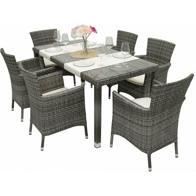 DEOKORK Zahradní ratanová sestava MODENA II. 1+6 (šedá) – Zboží Dáma