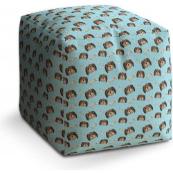 Sablio taburet Cube pejsek s kostí 40x40x40 cm