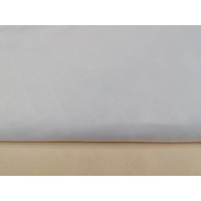 Damašek Gabro kosočtverec bílý šíře 142 cm – Zboží Dáma