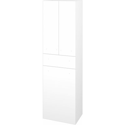 Dřevojas Vysoká skříň s košem na prádlo DOS SVD3ZK 50 - L01 Bílá vysoký lesk – Zboží Dáma