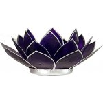 Svícen Lotus 13,5 cm fialová se stříbrným lemem – Hledejceny.cz