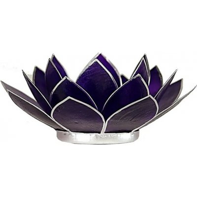 Svícen Lotus 13,5 cm fialová se stříbrným lemem – Hledejceny.cz