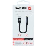 SWISSTEN Adapter Textile USB-C/Jack (samice) 0,15m – Zbozi.Blesk.cz