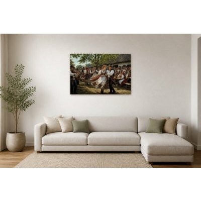 Obraz na plátně – Lidový tanec na dvoře 120 × 80 cm – Hledejceny.cz