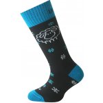 LASTING dětské merino lyžařské ponožky SJW, černá/modrá Velikost: S/34-37 – Zboží Mobilmania