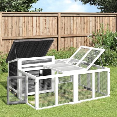 vidaXL Králíkárna šedá 144 x 123 x 67,5 cm masivní borové dřevo – Hledejceny.cz