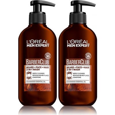 L'ORÉAL PARIS Men Expert Barber Club 3v1 Gel 2 × 200 ml – Zbozi.Blesk.cz