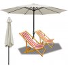 Zahradní slunečník Jiubiaz 2,7 m slunečník UV40+ sklápěcí slunečník Zahradní slunečník Beach Umbrella，Béžová